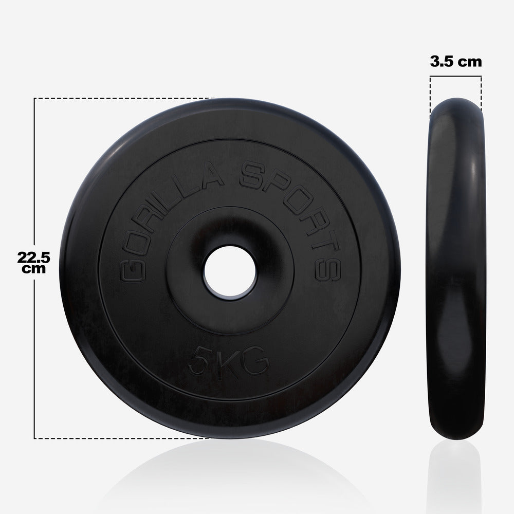 Ar gumiju pārklāts svaru disks 5 kg, 30 mm