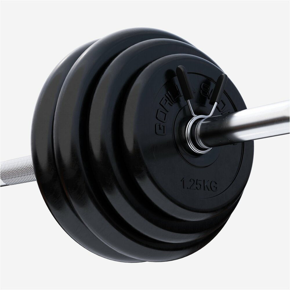 Gumijas svaru diski 30 mm, 2 x 1,25 kg + 2 x 2,5 kg + 4 x 5 kg