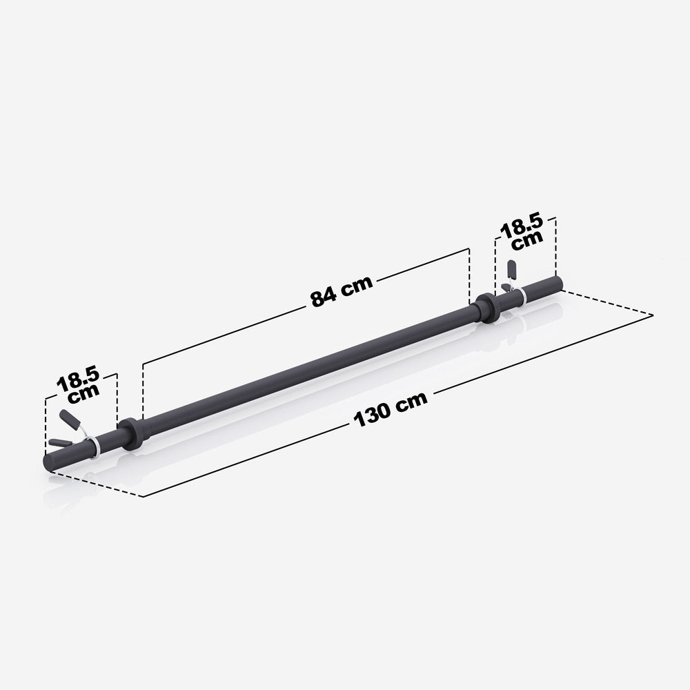 Aerobika/pump stienis 130 cm – ar atsperu fiksatoriem, melns