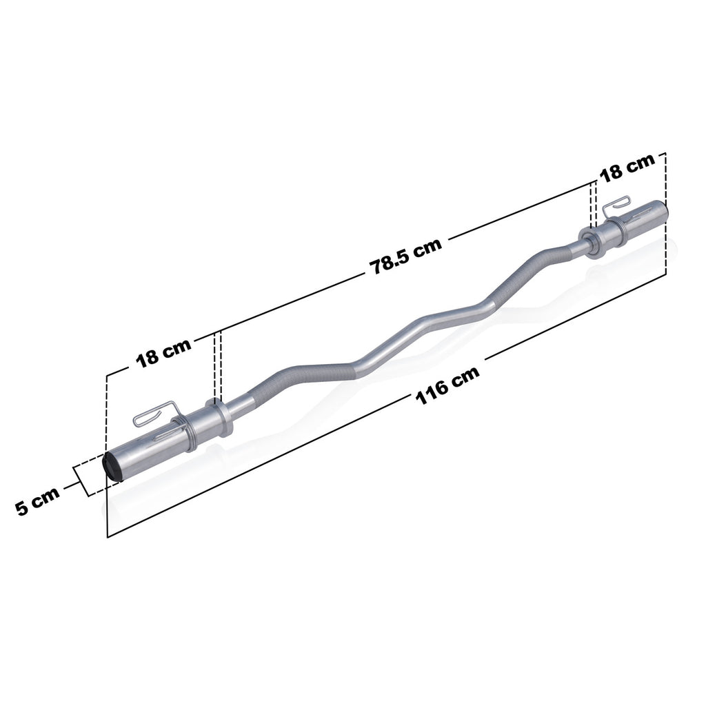 EZ izliektais stienis 120 cm ar atsperu fiksatoriem, 50 mm