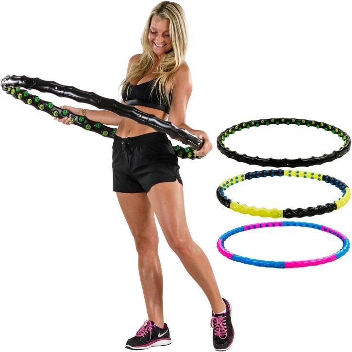 MOVIT hula hoop -vanne hierontanystyröillä ja magneeteilla