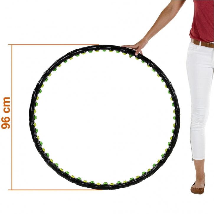 MOVIT hula hoop -vanne hierontanystyröillä ja magneeteilla