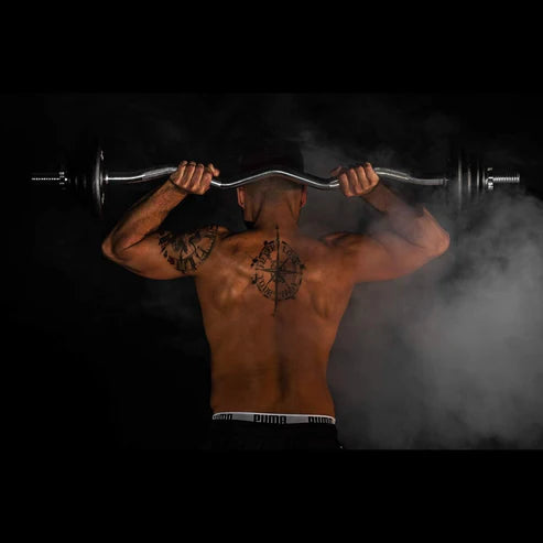 EZ bicepsa stienis / ez stienis 130 cm ar fiksatoriem, 30 mm