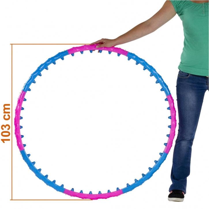 MOVIT hula hoop -vanne hierontanystyröillä ja magneeteilla