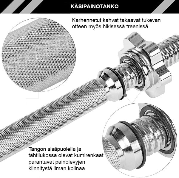 Regulējama čuguna hantele 10–30 kg, 30 mm