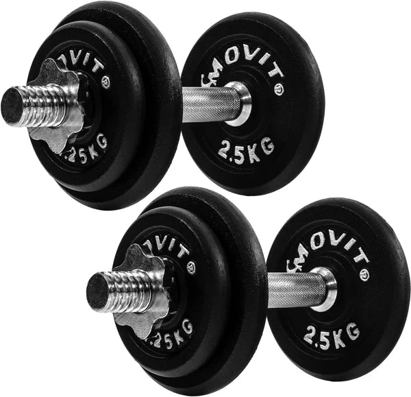 Hanteļu komplekts 20–60 kg ar čuguna diskiem un 30 mm stieņiem