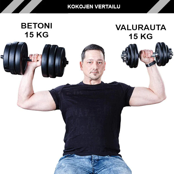 Regulējama čuguna hantele 10–30 kg, 30 mm