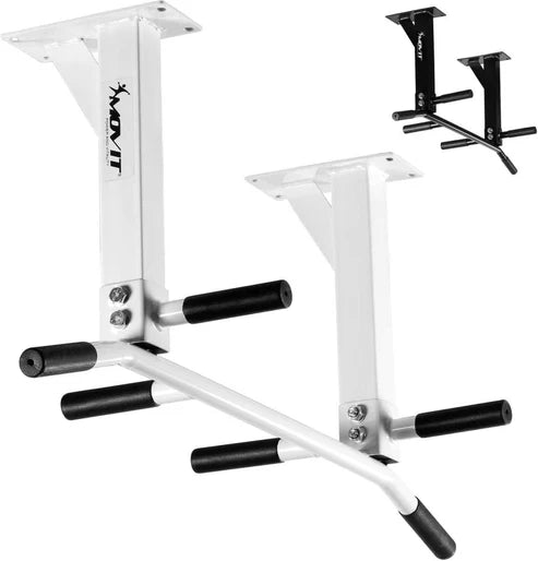 Griestu pievilkšanās stienis 350 kg, vairāku satvērienu modelis – melns/balts