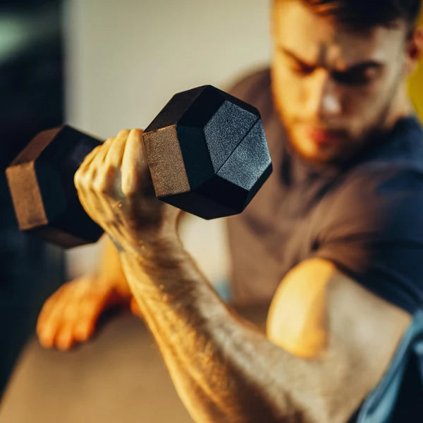 Hexagon hanteļu pāris 4–60 kg ar gumijas pārklājumu