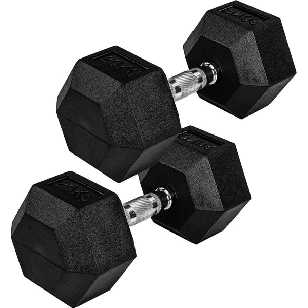 Hexagon hanteļu pāris 4–60 kg ar gumijas pārklājumu