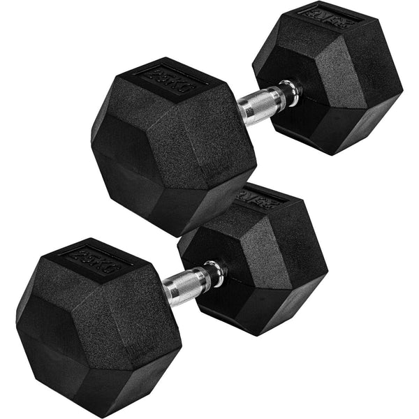 Hexagon hanteļu pāris 4–60 kg ar gumijas pārklājumu