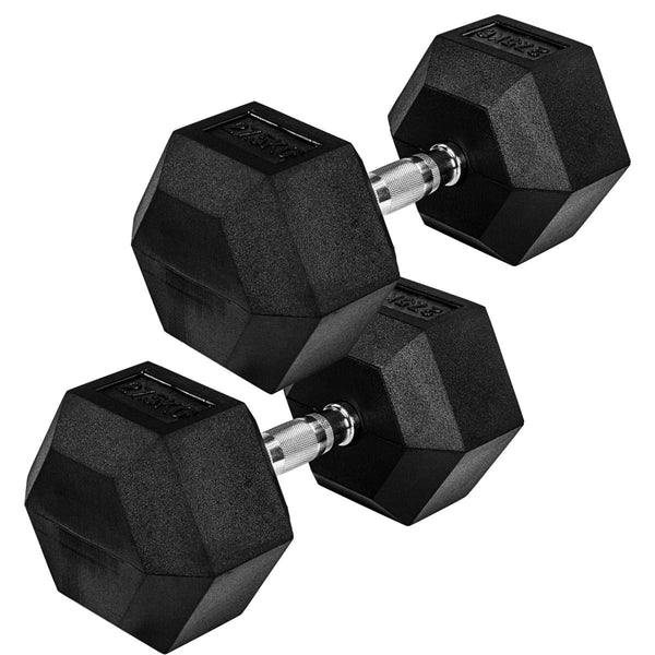 Hexagon hanteļu pāris 4–60 kg ar gumijas pārklājumu