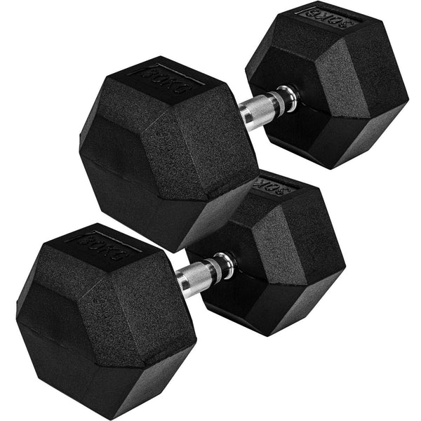 Hexagon hanteļu pāris 4–60 kg ar gumijas pārklājumu