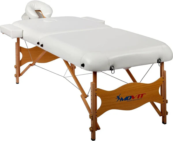 Salokāms masāžas galds 80 cm – melns/balts