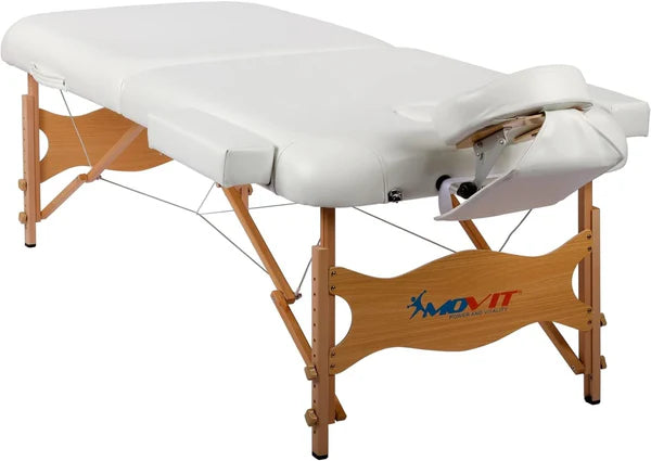 Salokāms masāžas galds 80 cm – melns/balts