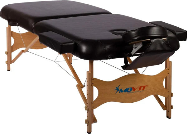 Salokāms masāžas galds 80 cm – melns/balts