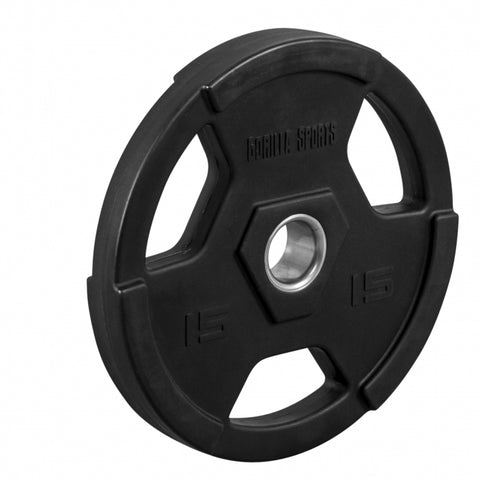 Olimpiskais svaru disks 15 kg ar satvēriena rokturiem