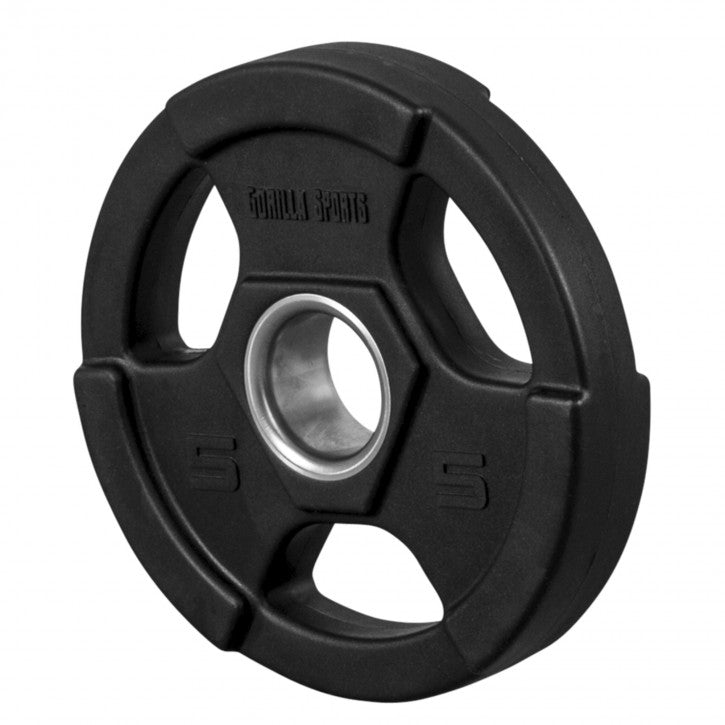 Olimpiskais svaru disks 5 kg ar satvēriena rokturiem