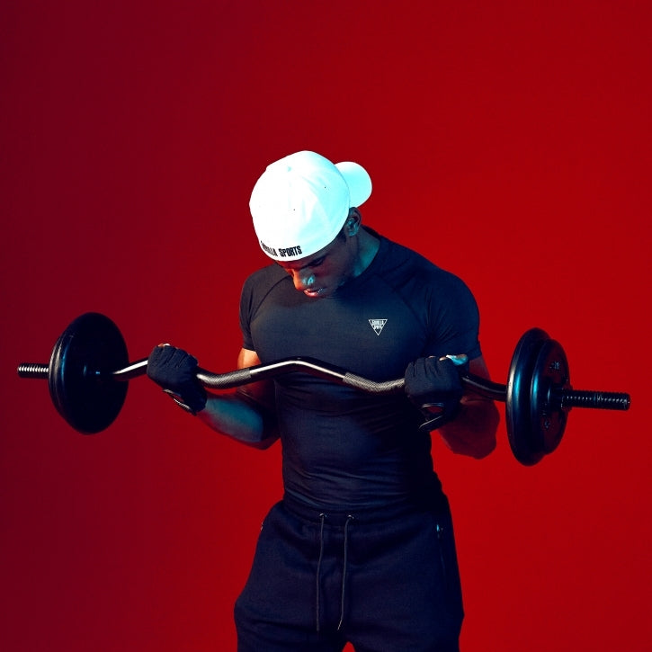 EZ bicepsa stienis 120 cm ar vītņotiem fiksatoriem, melns