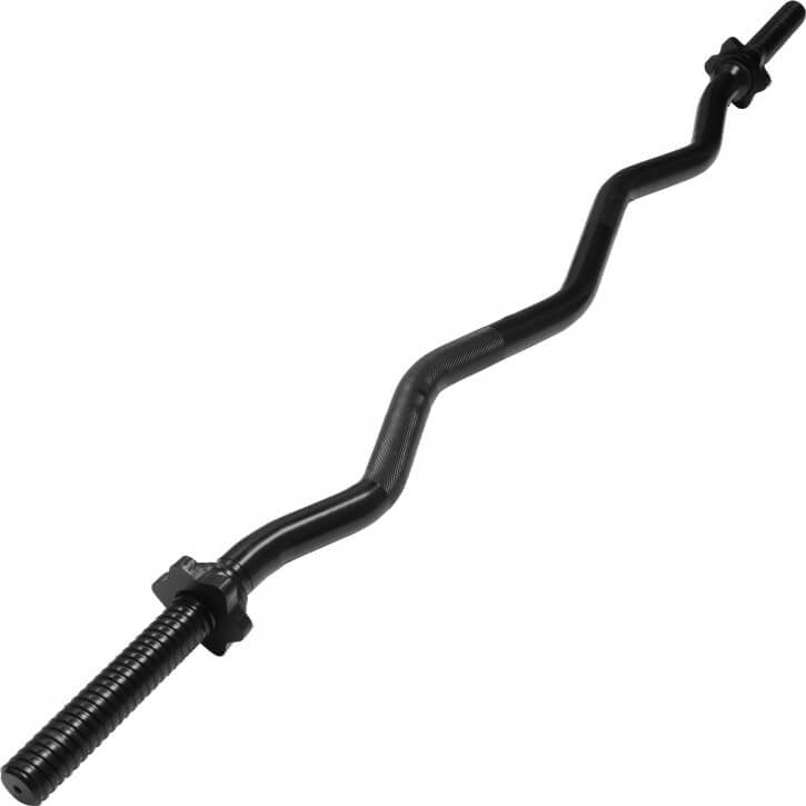 EZ bicepsa stienis 120 cm ar vītņotiem fiksatoriem, melns