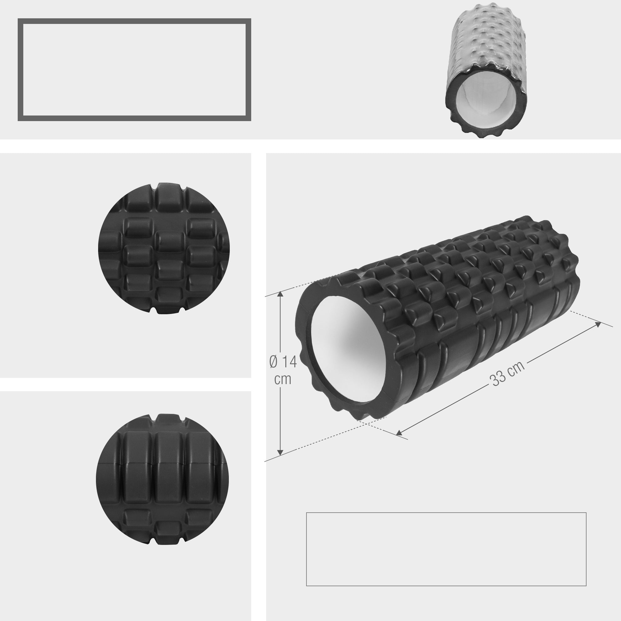 Foam Roller 2.0 masāžas rullis 32 x 14 cm melns