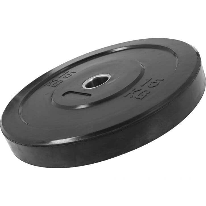 Bumper svaru disks 15 kg, 50 mm no blīvas gumijas