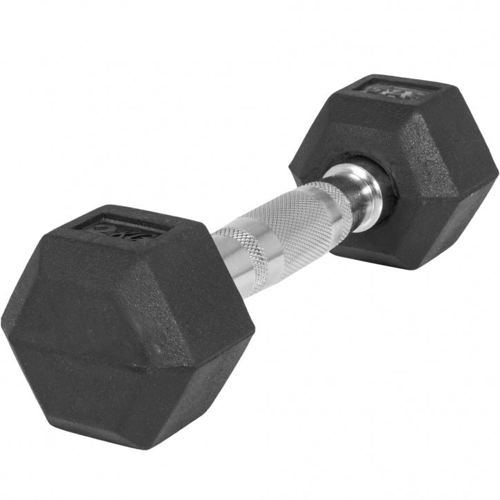 Hex hantele 2-50 kg ar gumijas pārklājumu