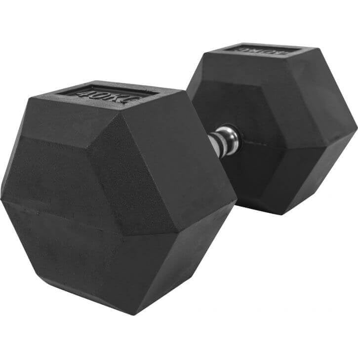 Hex hantele 2-50 kg ar gumijas pārklājumu
