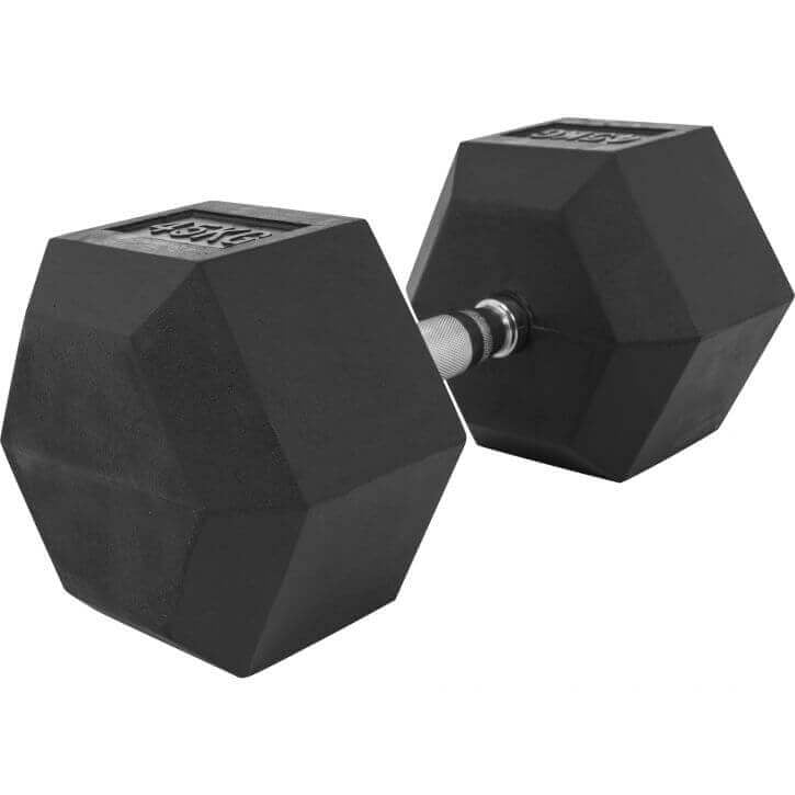 Hex hantele 2-50 kg ar gumijas pārklājumu