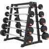 Fiksēto svaru stieņu komplekts ar statīvu, 10 stieņi 10–50 kg