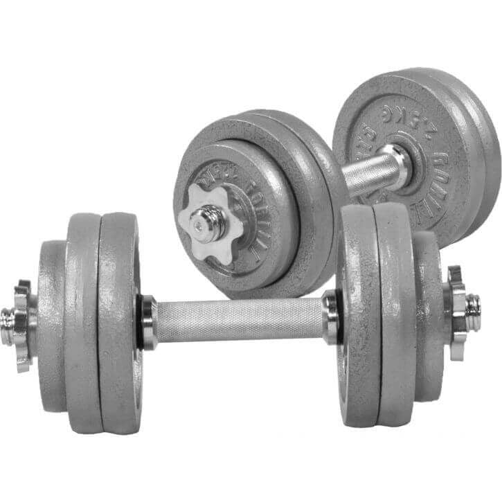 Regulējamas čuguna hanteles 30 kg ar vītņslēgiem