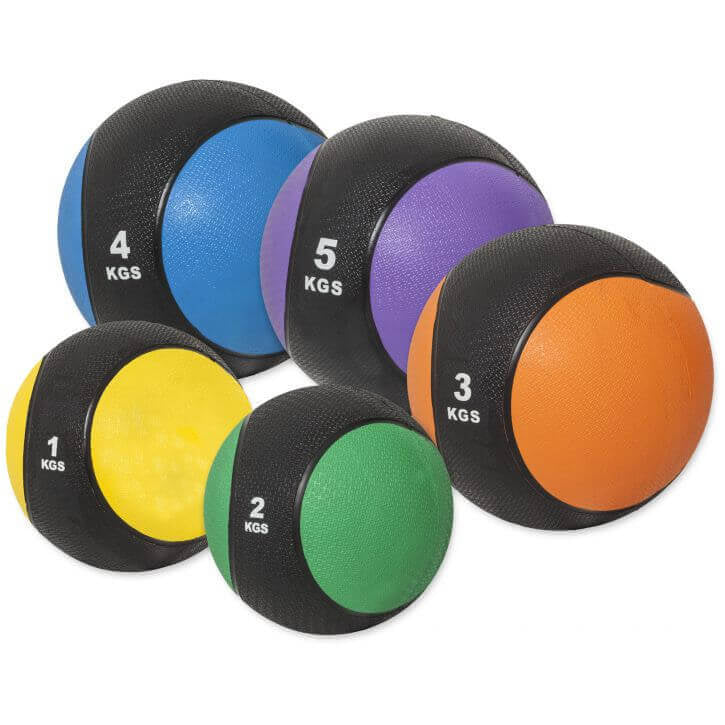Medicīnas bumbu komplekts 1–5 kg, kopā 15 kg
