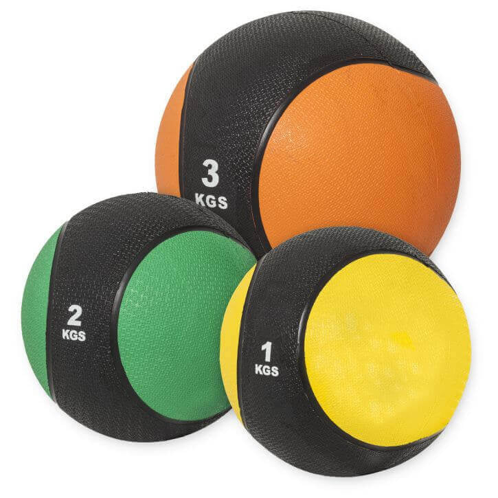 Medicīnas bumbu komplekts 1–3 kg, kopā 6 kg