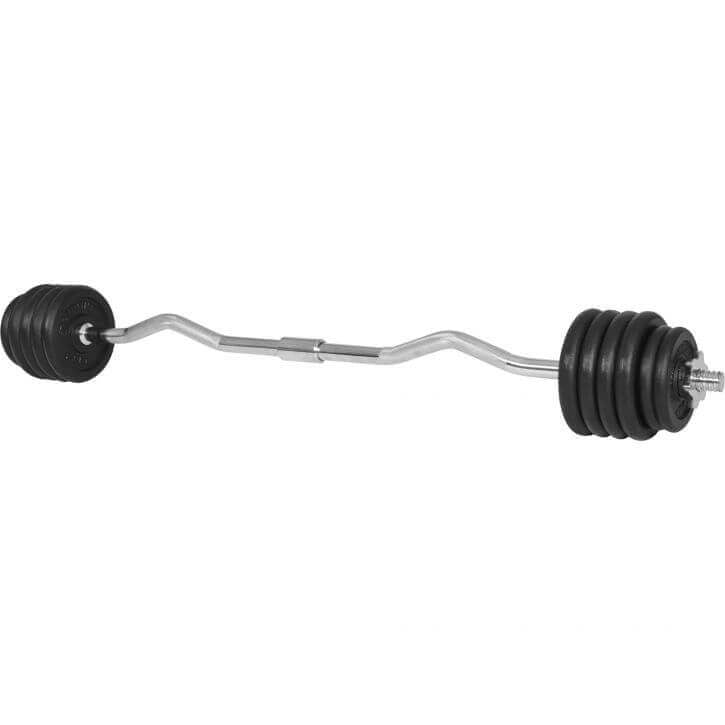 N EZ stieņa un disku komplekts 30 kg ar čuguna diskiem