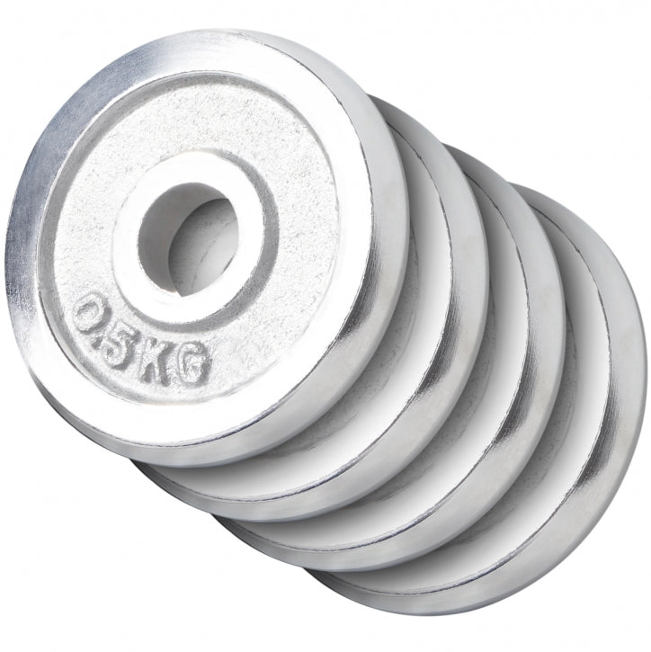 Hromēti svaru diski 4 x 0,5 kg, 30 mm
