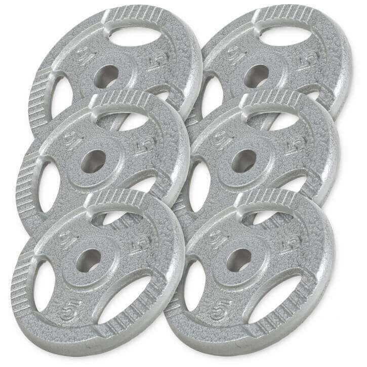Čuguna Tri Grip svaru diski 6 x 5 kg, 30 mm