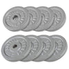 Čuguna svaru diski 30 mm, 4 x 2,5 kg + 4 x 5 kg