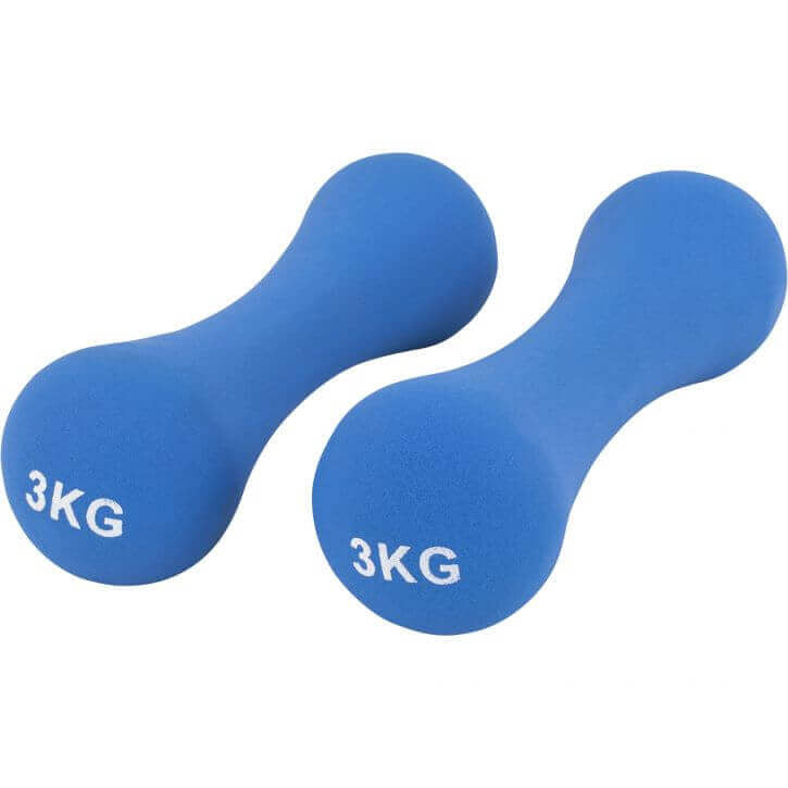 Neoprēna hanteļu komplekts 12 kg ar statīvu