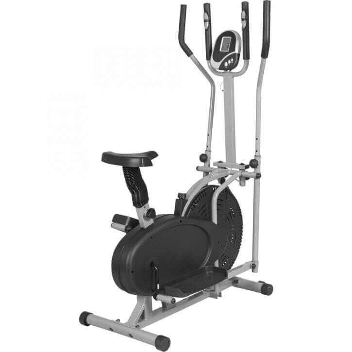 Crosstrainer ar sēdekli, rokturiem un treniņu datoru