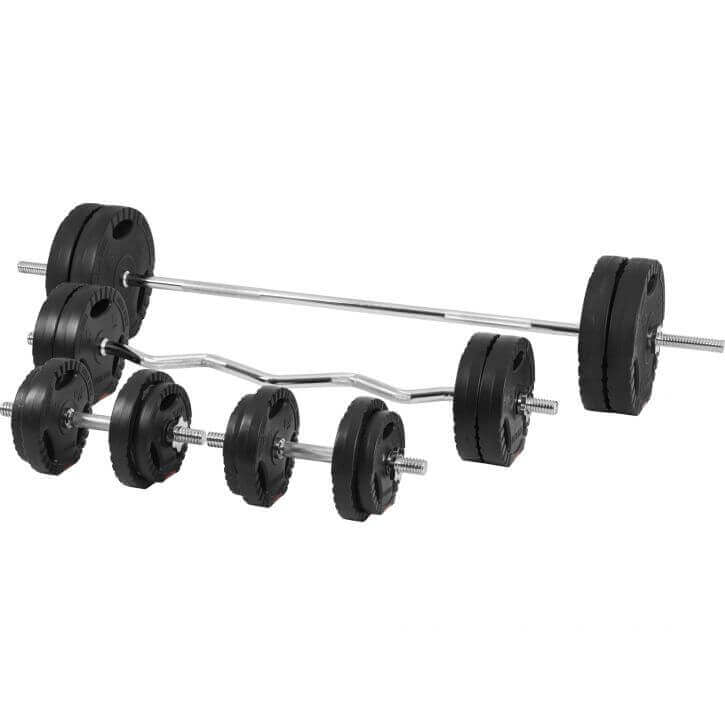 Regulējams svarcelšanas sols + 100 kg Tri Grip komplekts, melns