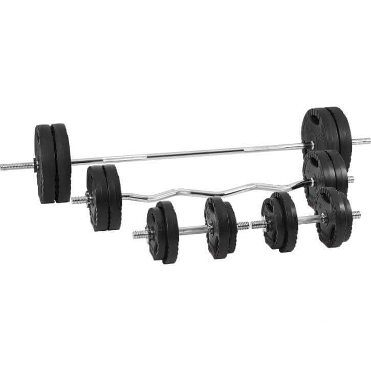 Regulējams svarcelšanas sols + 100 kg Tri Grip komplekts, melns