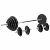Gumijas stieņa un disku komplekts 100 kg ar taisno stieni