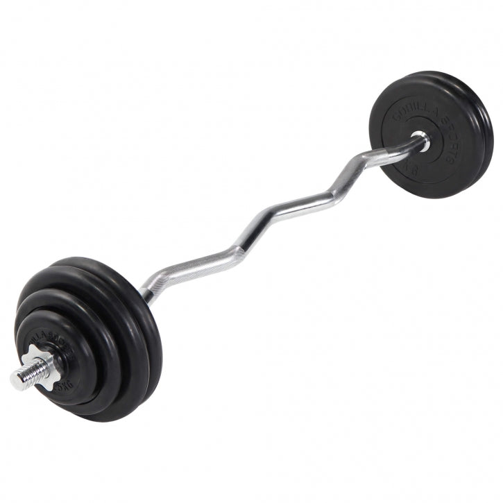 EZ svaru stieņa komplekts 35 kg ar gumijotiem diskiem