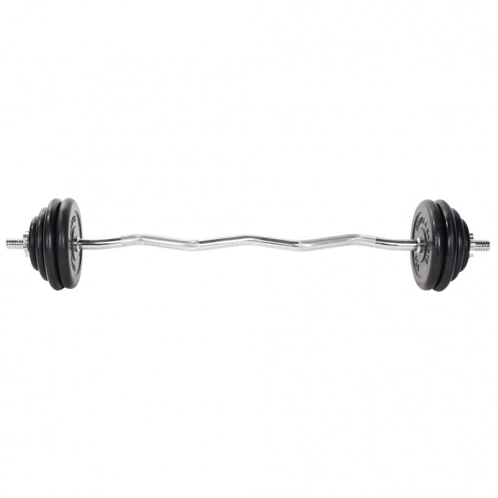 EZ svaru stieņa komplekts 35 kg ar gumijotiem diskiem