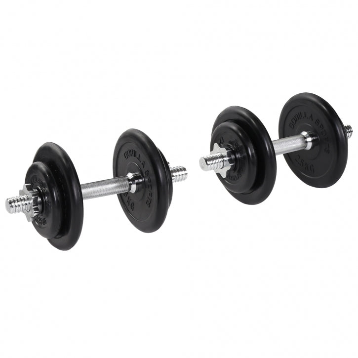 Ar gumiju pārklāts hanteļu komplekts 20 kg
