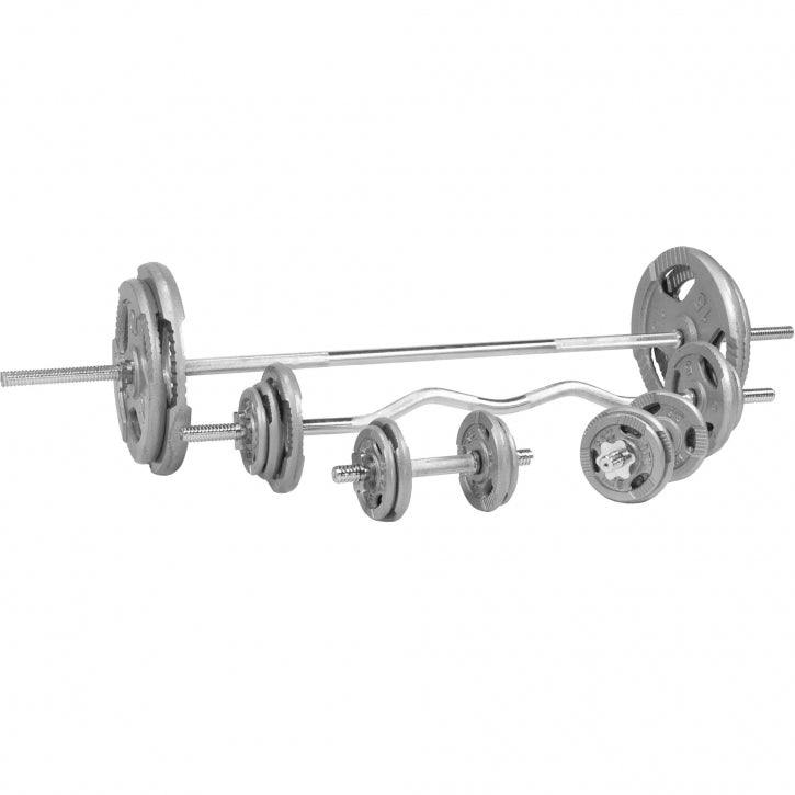 Tri Grip svaru stieņa komplekts 108 kg ar čuguna diskiem
