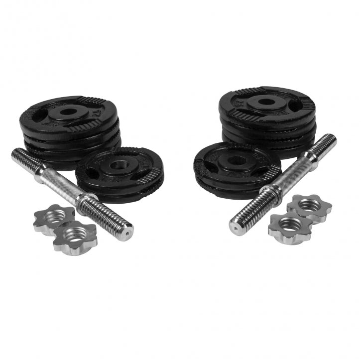 Tri Grip hanteļu komplekts 30 kg ar vītņotām fiksatoriem