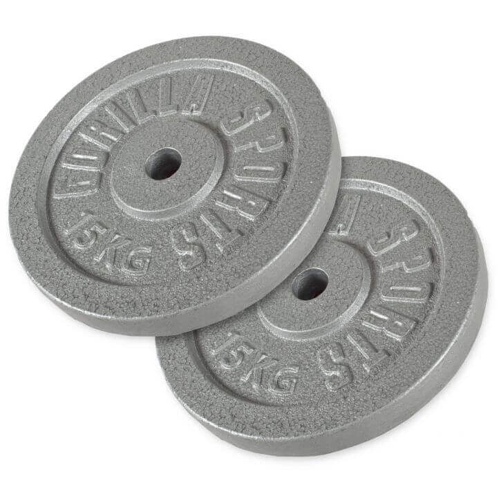 Čuguna svaru diski 2 x 15 kg 30 mm