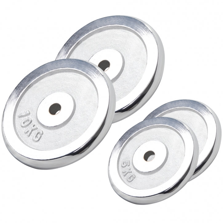 Hromēti svaru diski 2 x 5 kg + 2 x 10 kg 30 mm