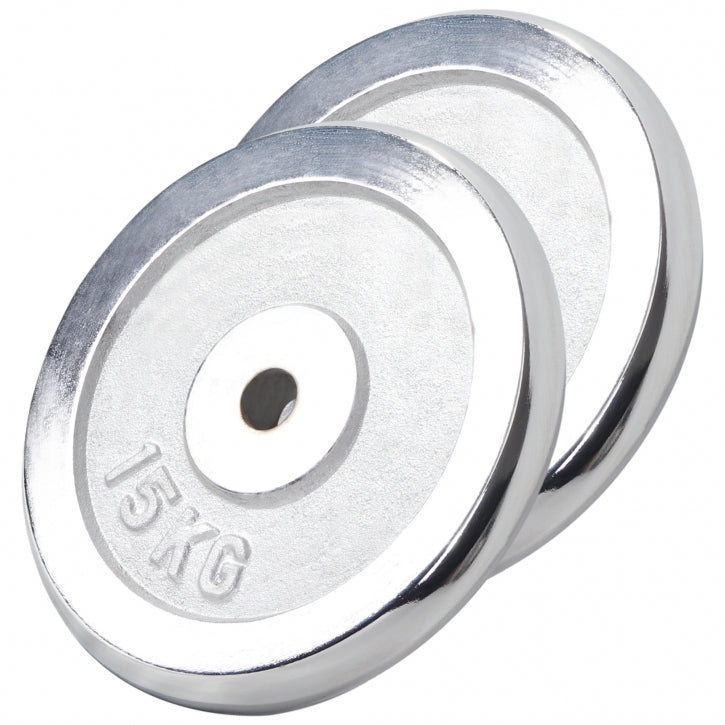 Hromēti svaru diski 2 x 15 kg 30 mm